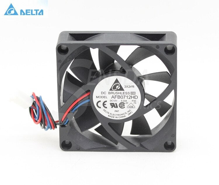 Delta AFB0712HD 70x70x20mm 12V DC 0.22A 3-Wire DC Axial Fan