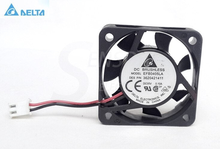 Delta EFB0405LA 40x40x10mm 5V DC 0.1A 2-Wire Axial Cooling Fan