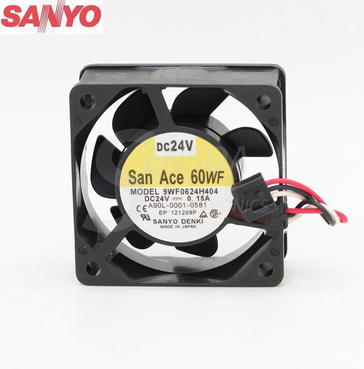 Sanyo Denki 9WF0624H404 60x60x25mm 24V DC 0.15A Axial Cooling Fan