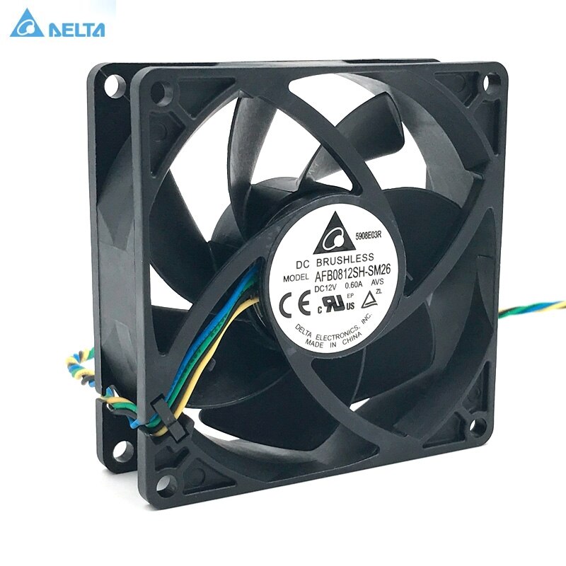 Delta AFB0812SH 80x80x25mm 12V DC 0.60A Axial Cooling Fan