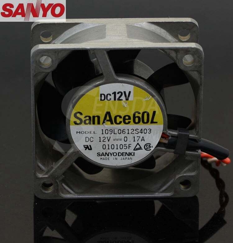Sanyo Denki 109L0612S403 60x60x25mm 12V DC Axial Cooling Fan