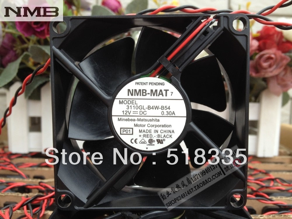 NMB 3110GL-B4W-B54 80x80x25mm 12V DC 0.3A Axial Cooling Fan