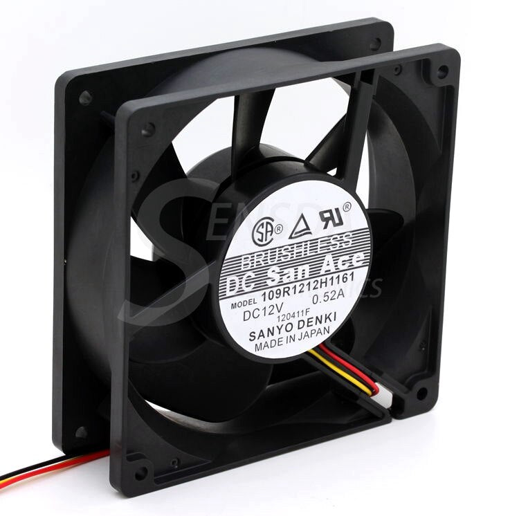 Sanyo Denki 109R1212H1161 120x120x38mm 12V DC 0.52A Axial Cooling Fan