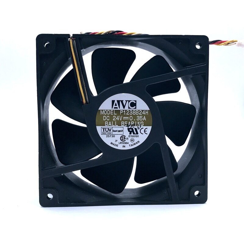 AVC P1238B24H 120x120x38mm 24V DC 0.35A 4-Wire Axial Cooling Fan