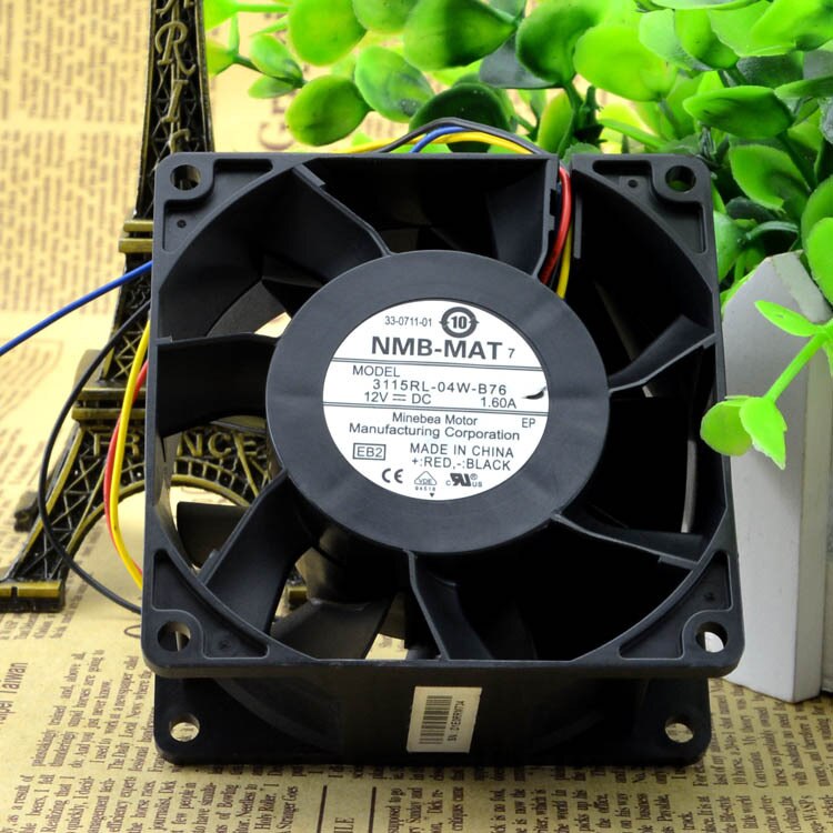 NMB 3115RL-04W-B76 31x31x15mm 12V DC 1.6A Axial Cooling Fan