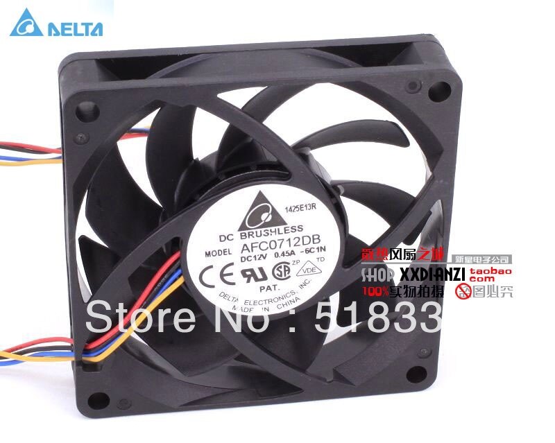 Delta AFC0712DB 70x70x15mm 12V DC 0.45A Axial Cooling Fan
