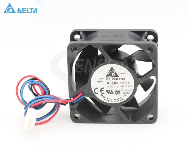 Delta AFB0612DH 60x60x25mm 12V DC 1.1A Axial Cooling Fan