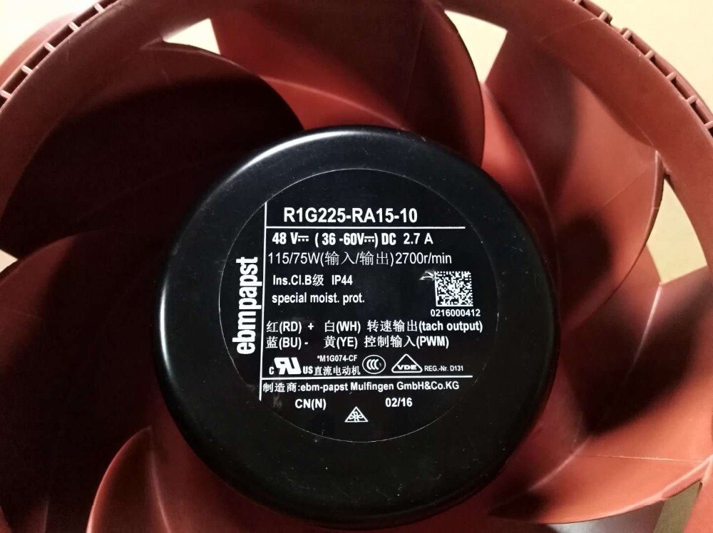 ebm-papst R1G225-RA15-10 48V DC 225x225x100mm DC Blower