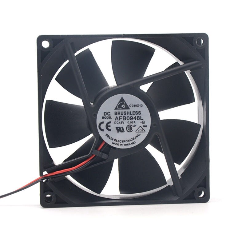 Delta AFB0948L 92x92x25mm 48V DC 0.08A 2-Wire Axial Cooling Fan