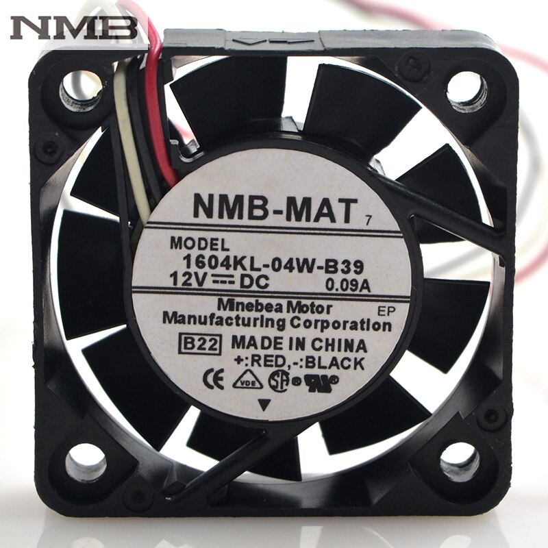 NMB 1604KL-04W-B39 40x40x10mm 12V DC 0.09A Axial Cooling Fan