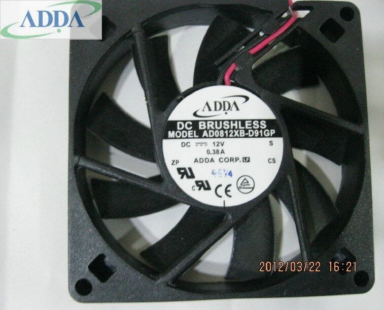 ADDA AD0812XB-D91GP 80x80x15mm 12V DC 0.38A Axial Cooling Fan