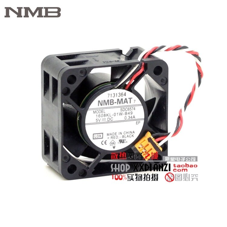 NMB 1608KL-01W-B49 40x40x20mm 5V DC 0.34A Axial Cooling Fan