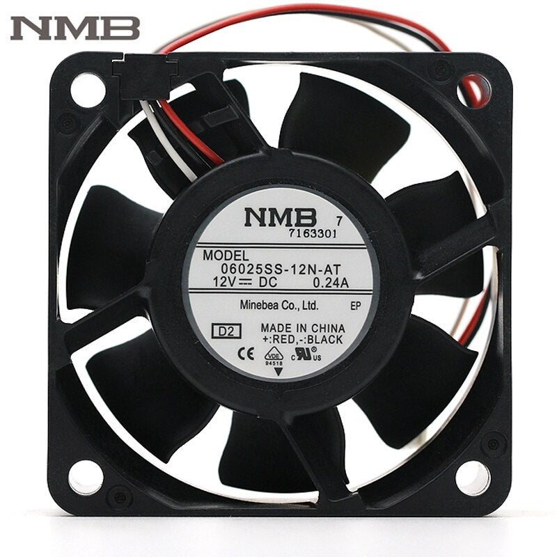 NMB 06025SS-12N-AT 60x60x25mm 12V DC 0.24A Axial Cooling Fan