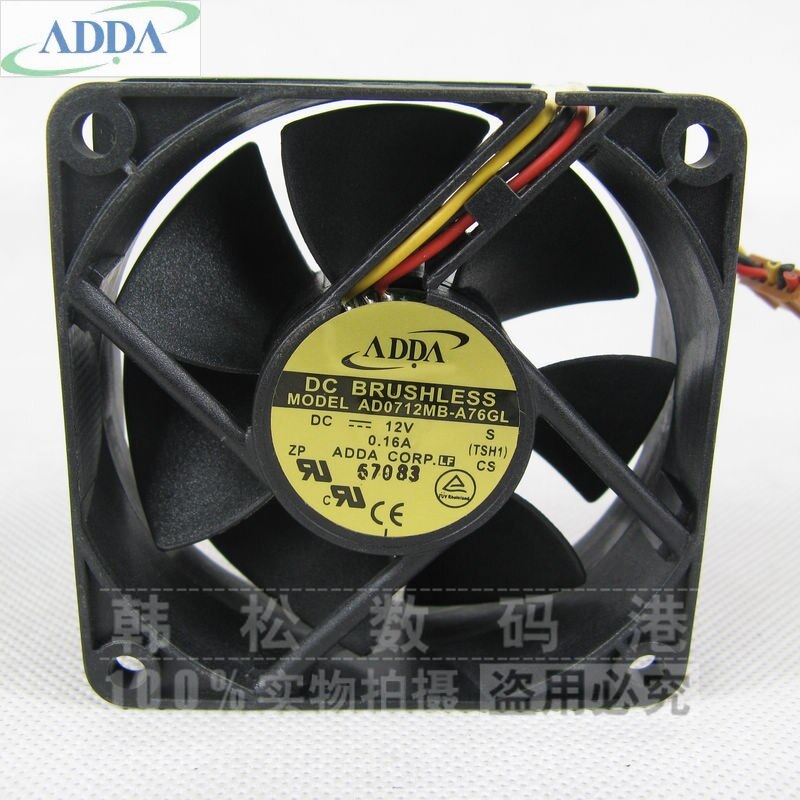 ADDA AD0712MB-A76GL 70x70x25mm 12V DC 0.16A 3-Wire Axial Cooling Fan