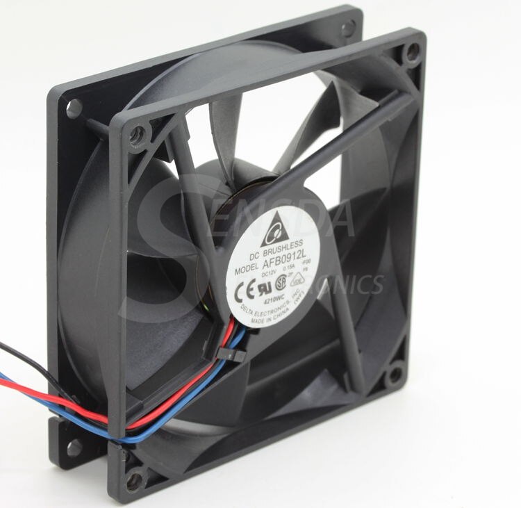 Delta AFB0912L 92x92x25mm 12V DC 0.15A 3-Wire Axial Cooling Fan