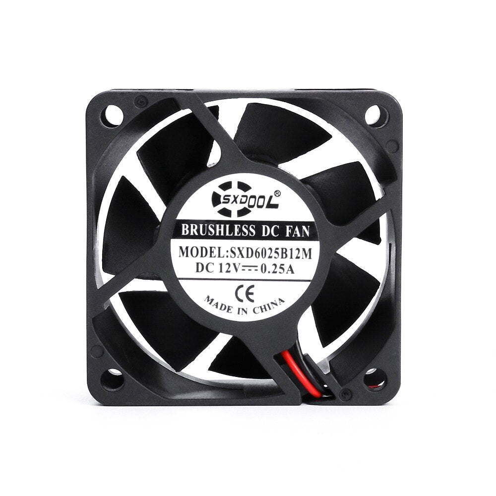 SXDOOL SXD6025B12M 12V DC 60x60x25mm Brushless Cooling Fan