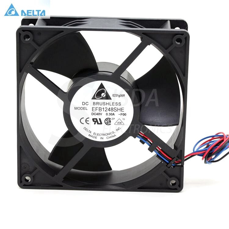 Delta EFB1248SHE 120x120x38mm 48V DC 0.30A 3-Wire Axial Cooling Fan