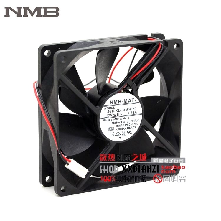 NMB 3610KL-04W-B60 92x92x25mm 12V DC 0.56A Axial Cooling Fan