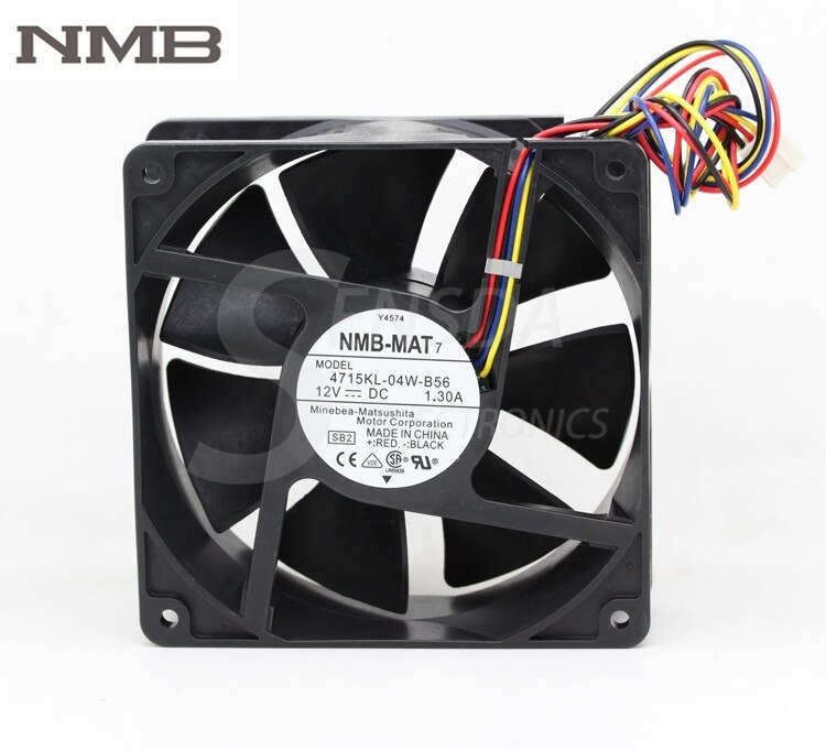 NMB 4715KL-04W-B56 120x120x38mm 12V DC 1.3A Axial Cooling Fan