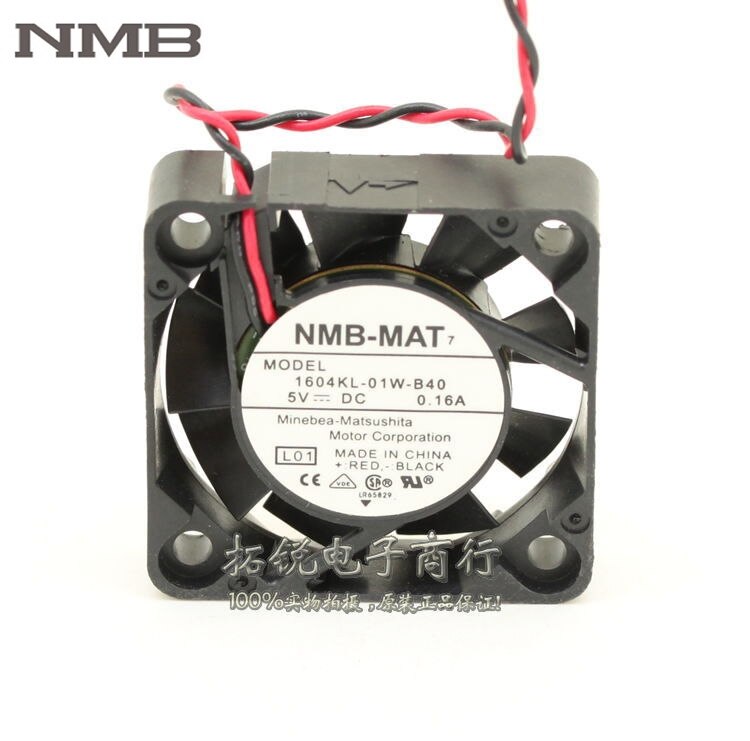 NMB 1604KL-01W-B40 40x40x10mm 5V DC 0.16A Axial Cooling Fan