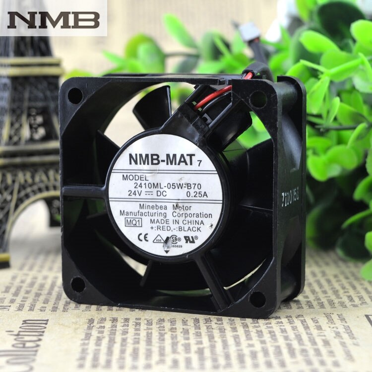 NMB 2410ML-05W-B70 24x24x10mm 24V DC 0.25A Axial Cooling Fan