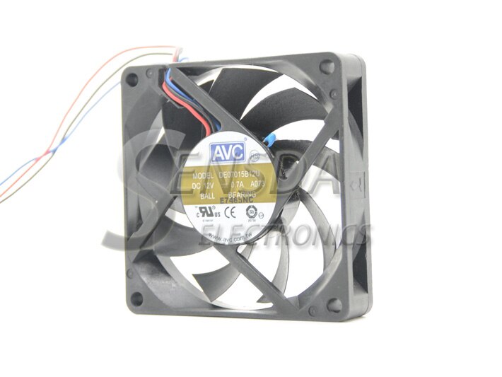 AVC DE07015B12U 70x70x15mm 12V DC 0.7A 4-Wire Axial Cooling Fan