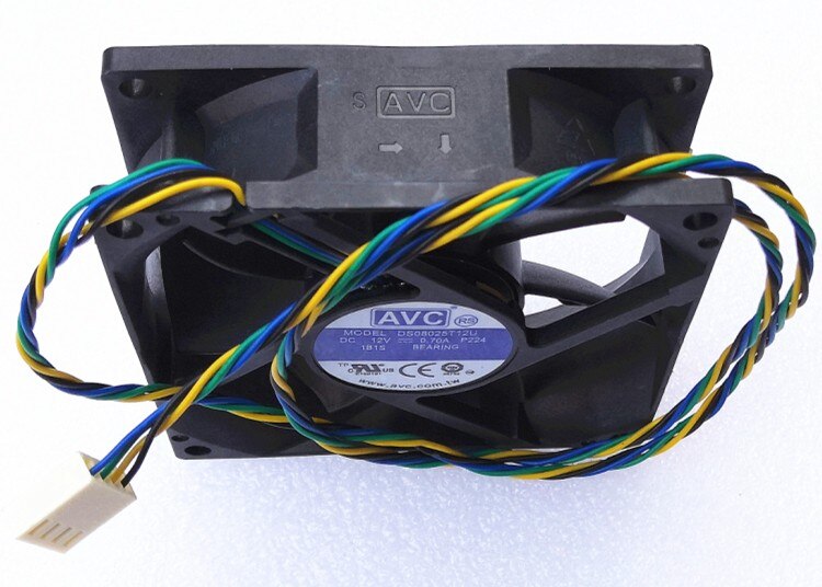 AVC Ds08025t12u 80x80x25mm 12V DC 0.70A 4-Wire Axial Cooling Fan