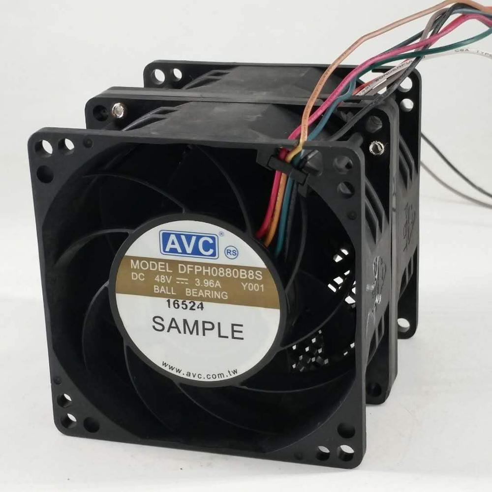 AVC DFPH0880B8S 80x80x80mm 48V DC 3.96A Axial Cooling Fan