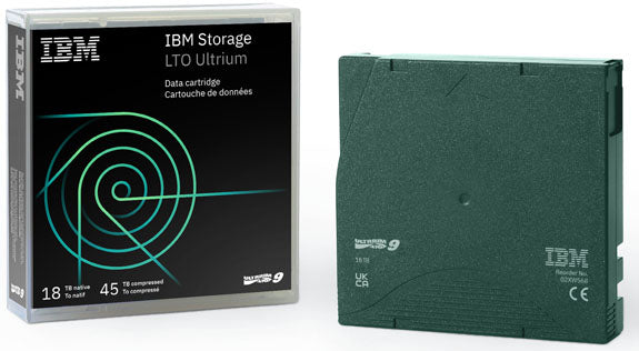 IBM LTO-9 Tape Media Cartridge 18TB Native/ 45TB Compressed Part# 02XW568 - Now Shipping