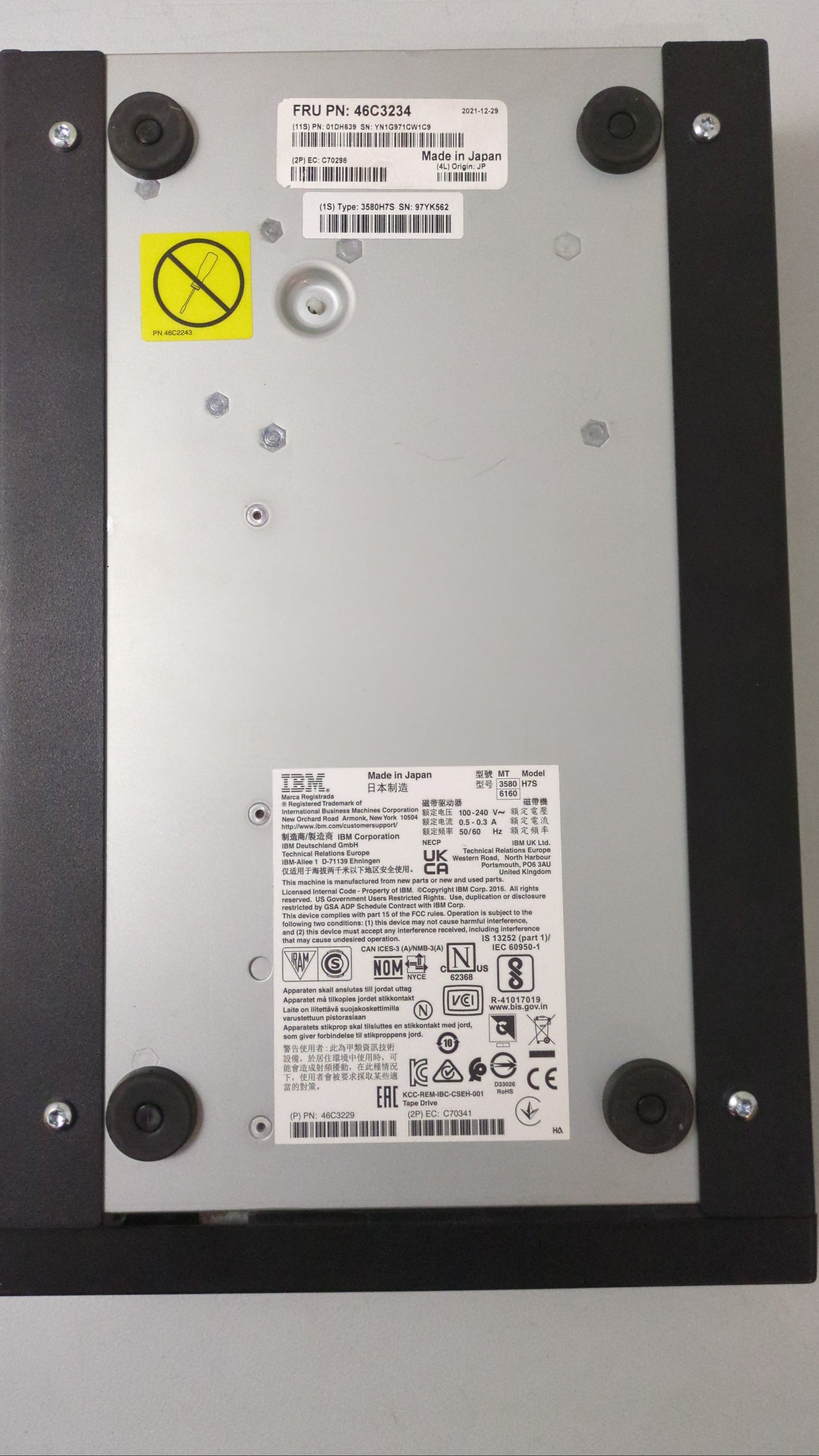 IBM 46C3234 - TS2270 Tape Drive Label Detail | Alo Tech Solutions