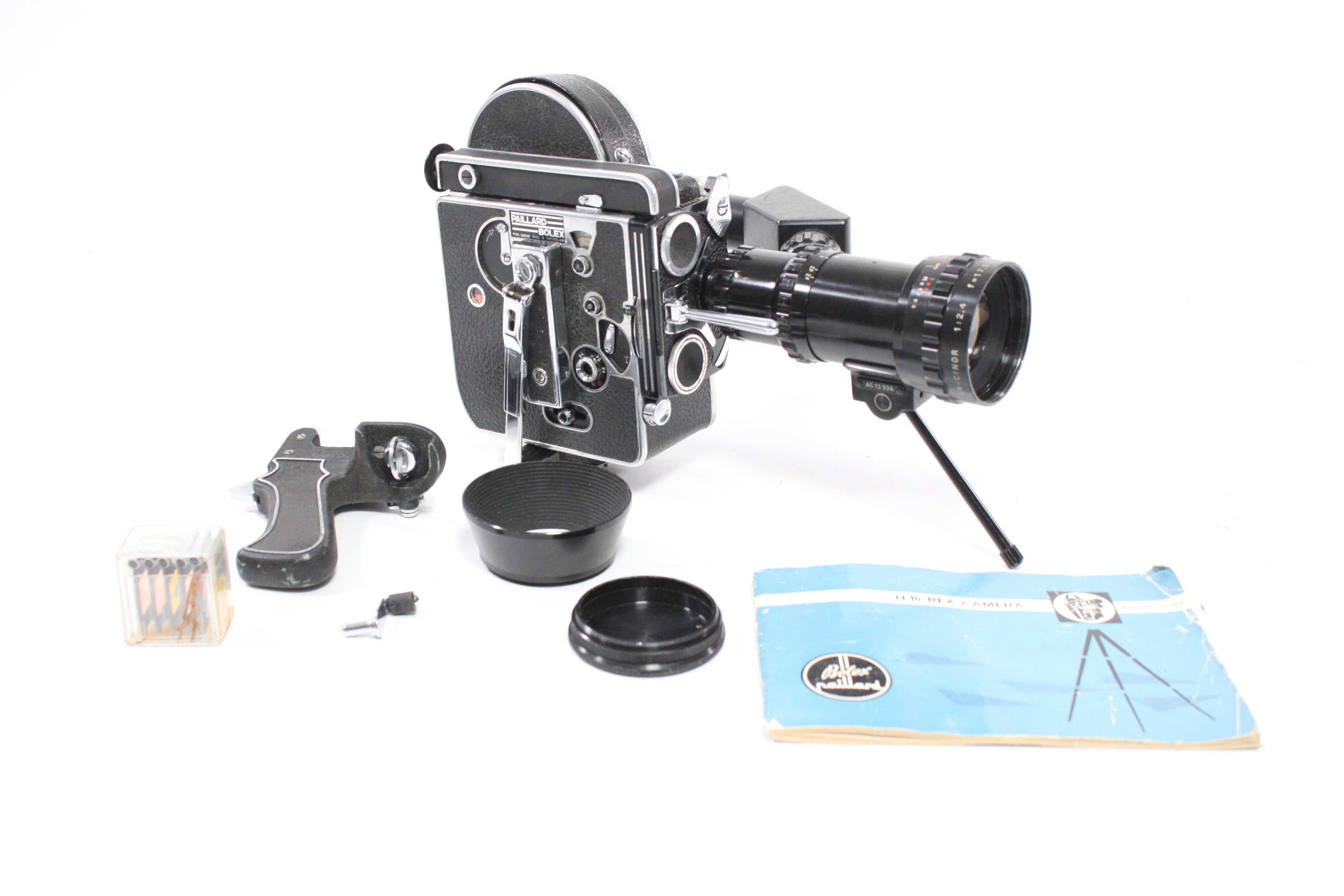 Bolex H16 Reflex 16mm Movie Camera with SOM Berthiot Pan-Cinor 17.5-70mm f/2.4 Lens