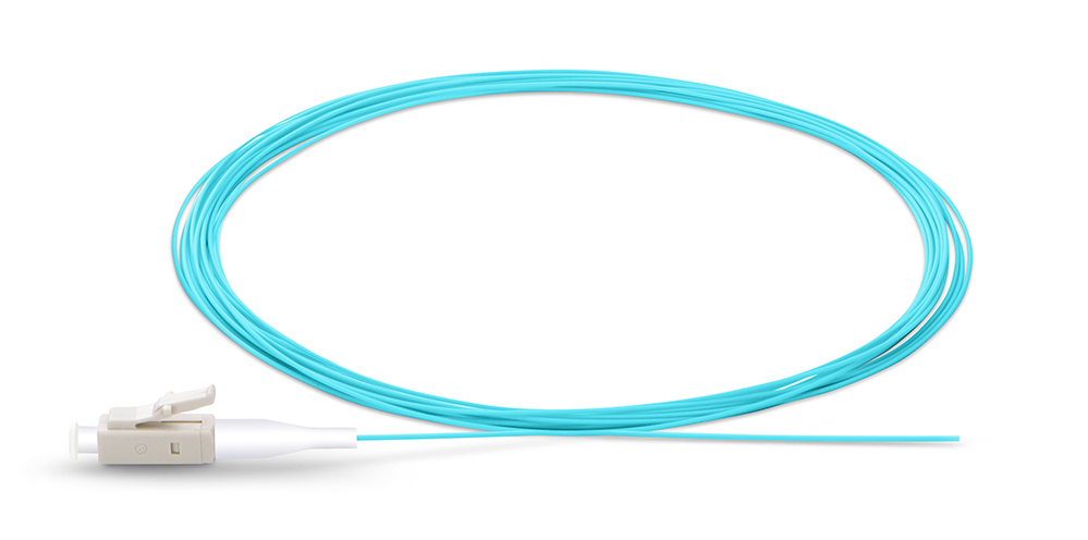 LC UPC Simplex OM3 Multimode PVC (OFNR) 0.9mm Fiber Optic Pigtail