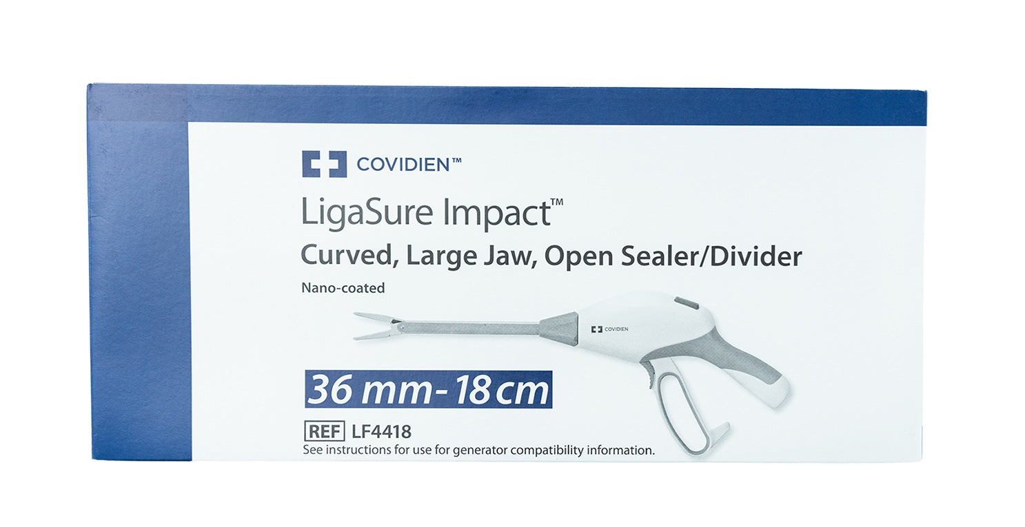 Covidien LF4418 Ligasure Nano-Coated Curved Large Jaw Open Procedure Sealer, New
