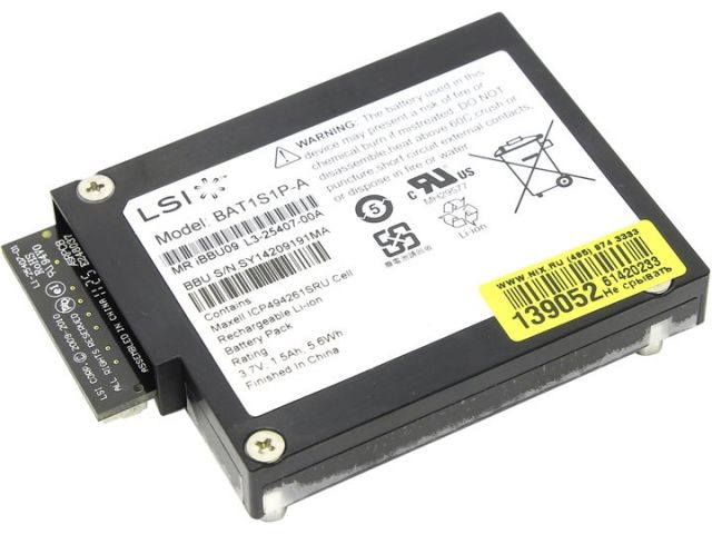 LSI MR iBBU09 / BAT1S1P-A (LSI00279) Battery Backup Unit For MegaRAID SAS 9265 & 9285 Series.