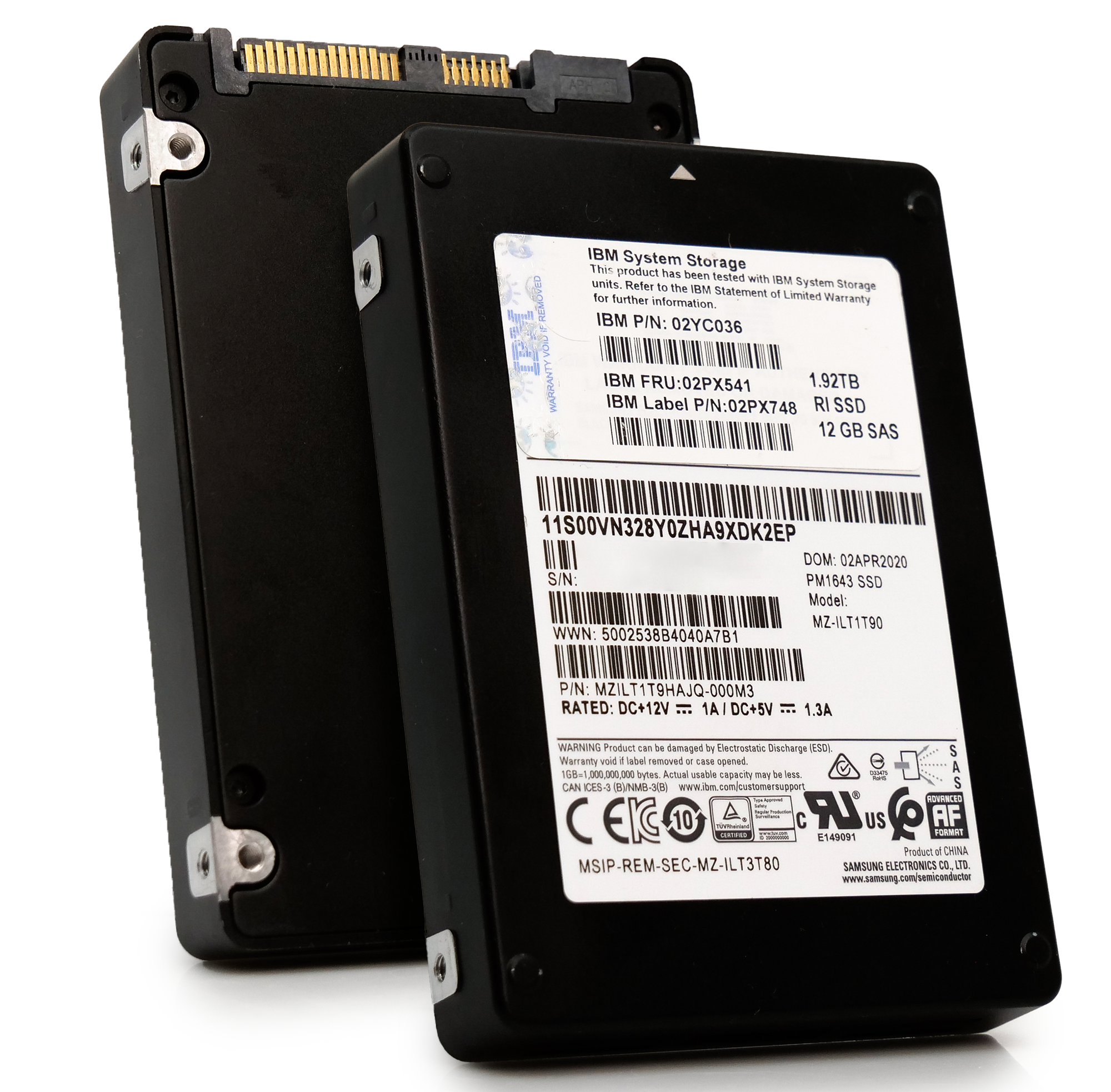 Samsung/IBM PM1643 MZILT1T9HAJQ 1.92TB 1 DWPD SAS-3 12Gb/s V-NAND 2.5in Solid State Drive