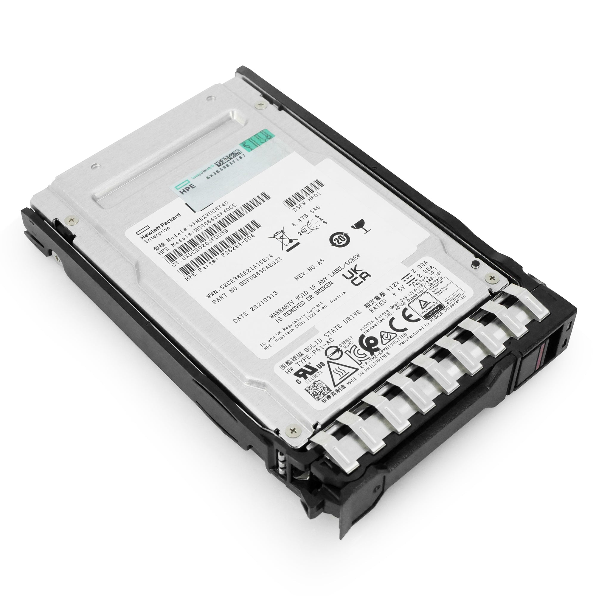 HP Generation 11 MO006400PXDCE P26294-004 6.4TB 3 DWPD SAS-4 24Gb/s 3D TLC 2.5in Recertified Solid State Drive