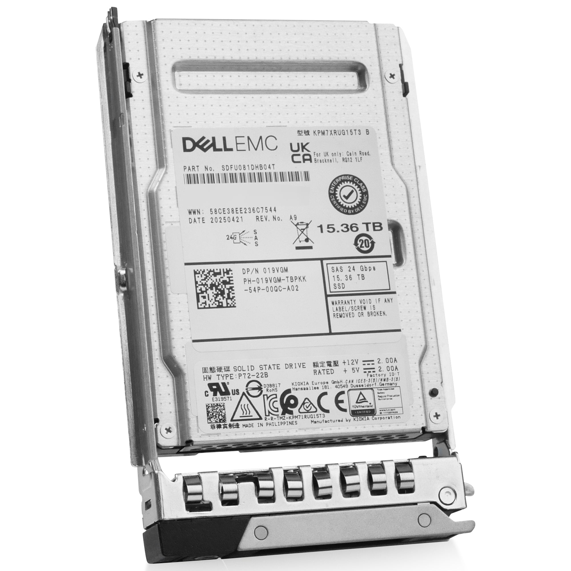 Dell G14 400-AVNH 15.36TB 1 DWPD SAS-4 24Gb/s Read Intensive 3D TLC 2.5in Solid State Drive
