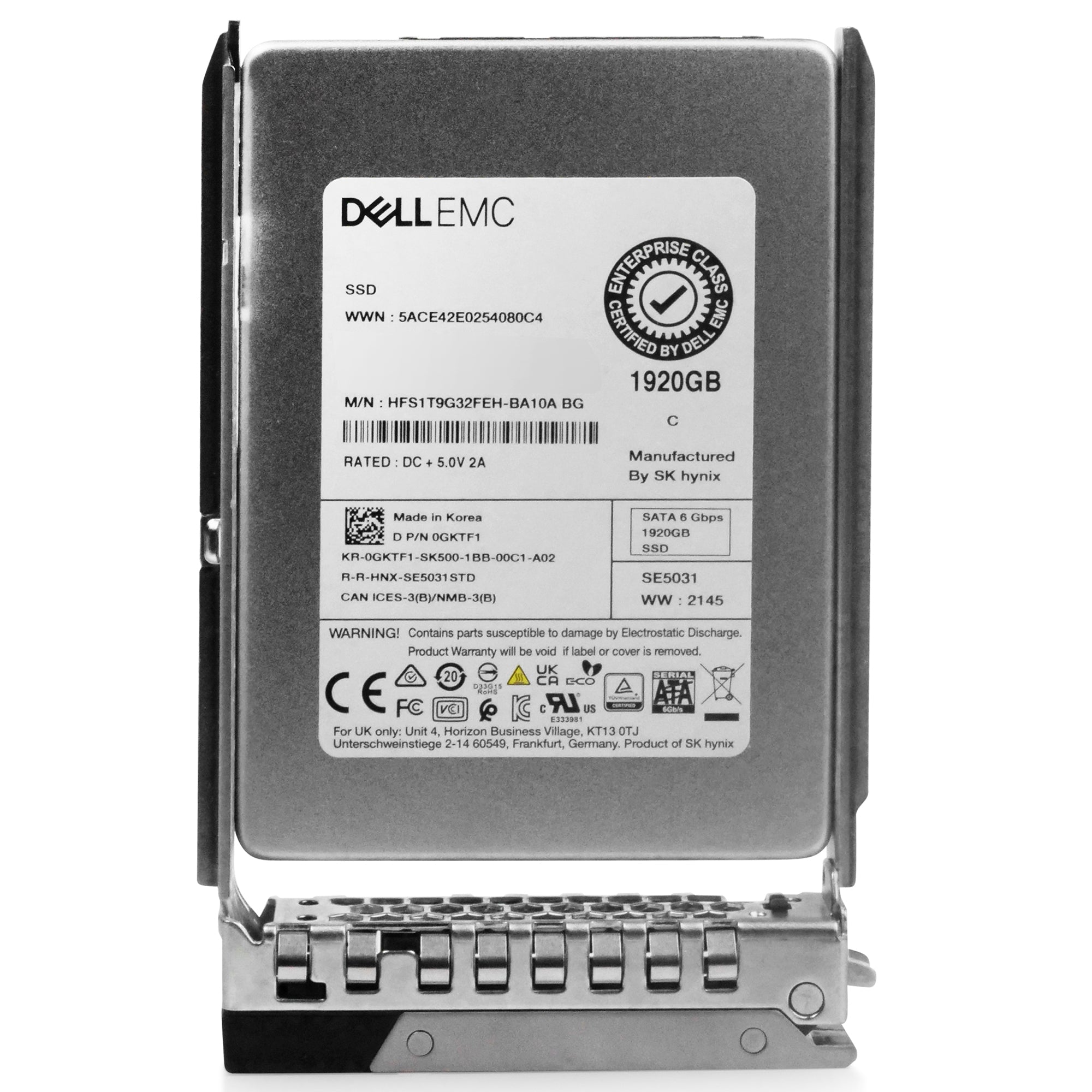 Dell G14 400-ATPC 1.92TB 3 DWPD SATA 6Gb/s Mixed-Use 3D TLC 2.5in Refurbished SSD