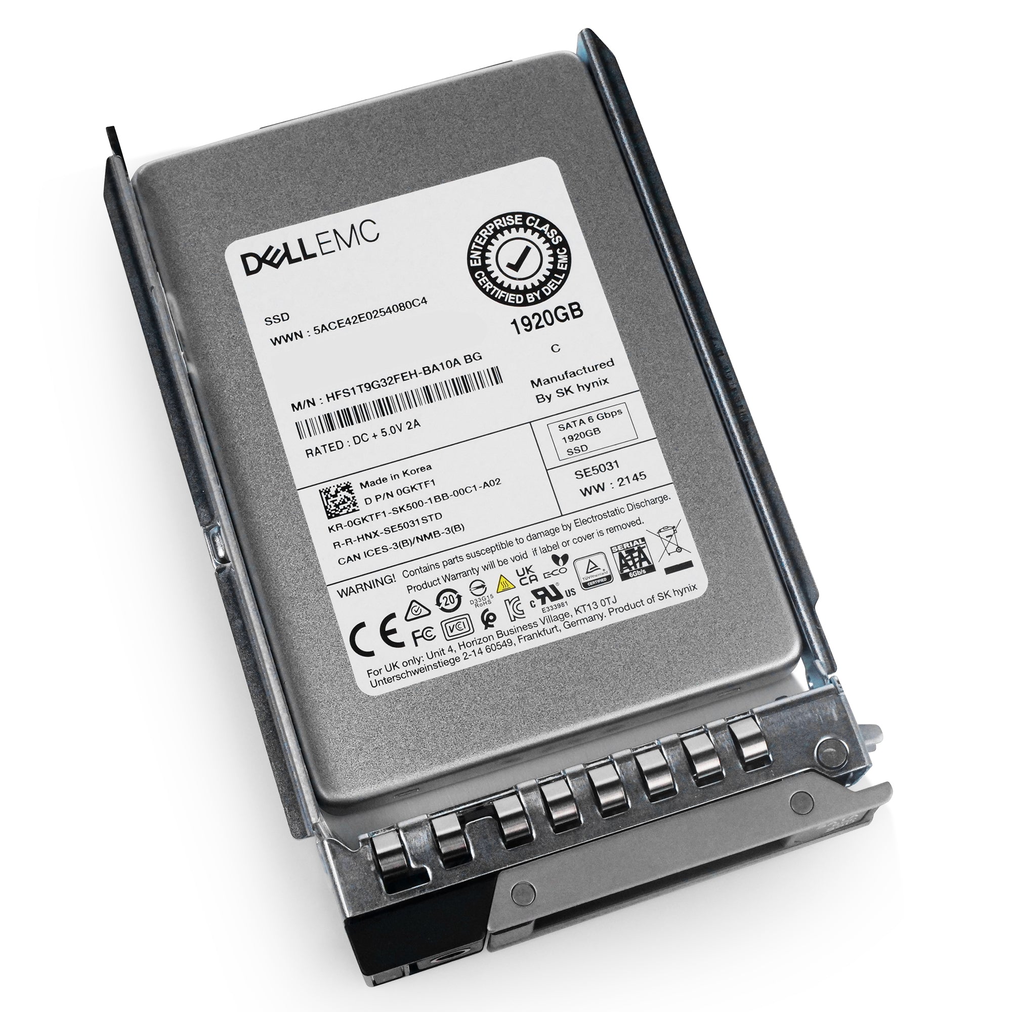 Dell G14 345-BGTQ 1.92TB 3 DWPD SATA 6Gb/s Mixed-Use 3D TLC 2.5in Refurbished SSD