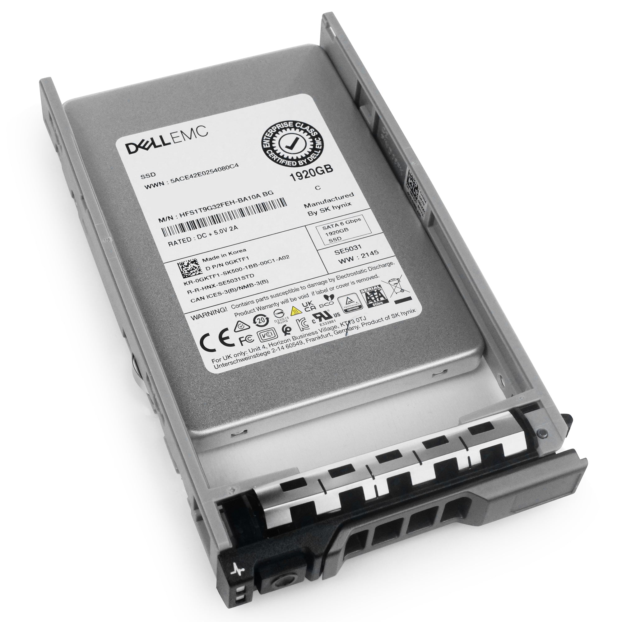 Dell G13 400-ATQH 1.92TB 3 DWPD SATA 6Gb/s Mixed Use 3D TLC 2.5in Refurbished SSD