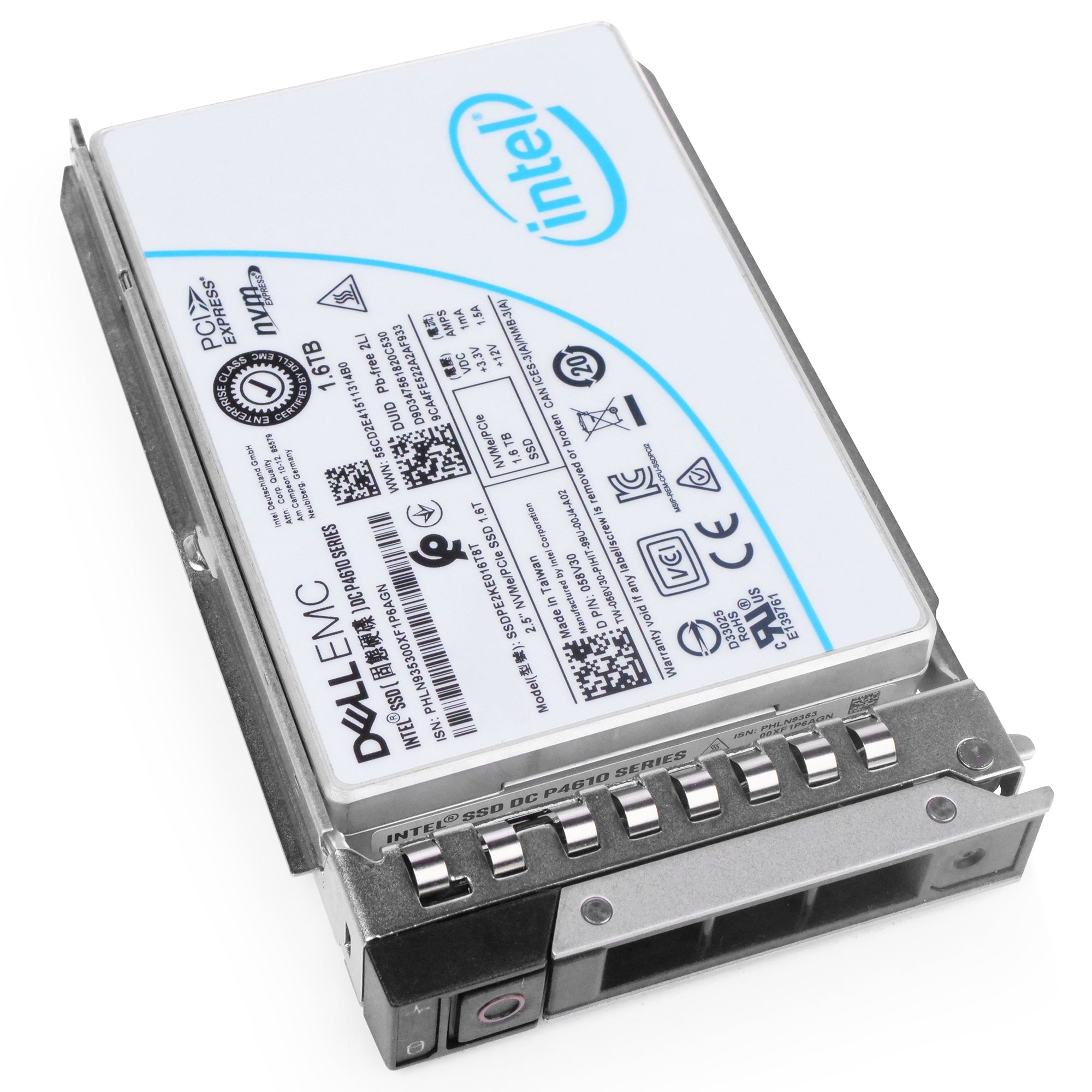 Dell G14 CJ01R 1.6TB 3 DWPD PCIe Gen 3.1 x4 4GB/s Mixed-Use 3D TLC U.2 NVMe 2.5in Refurbished SSD
