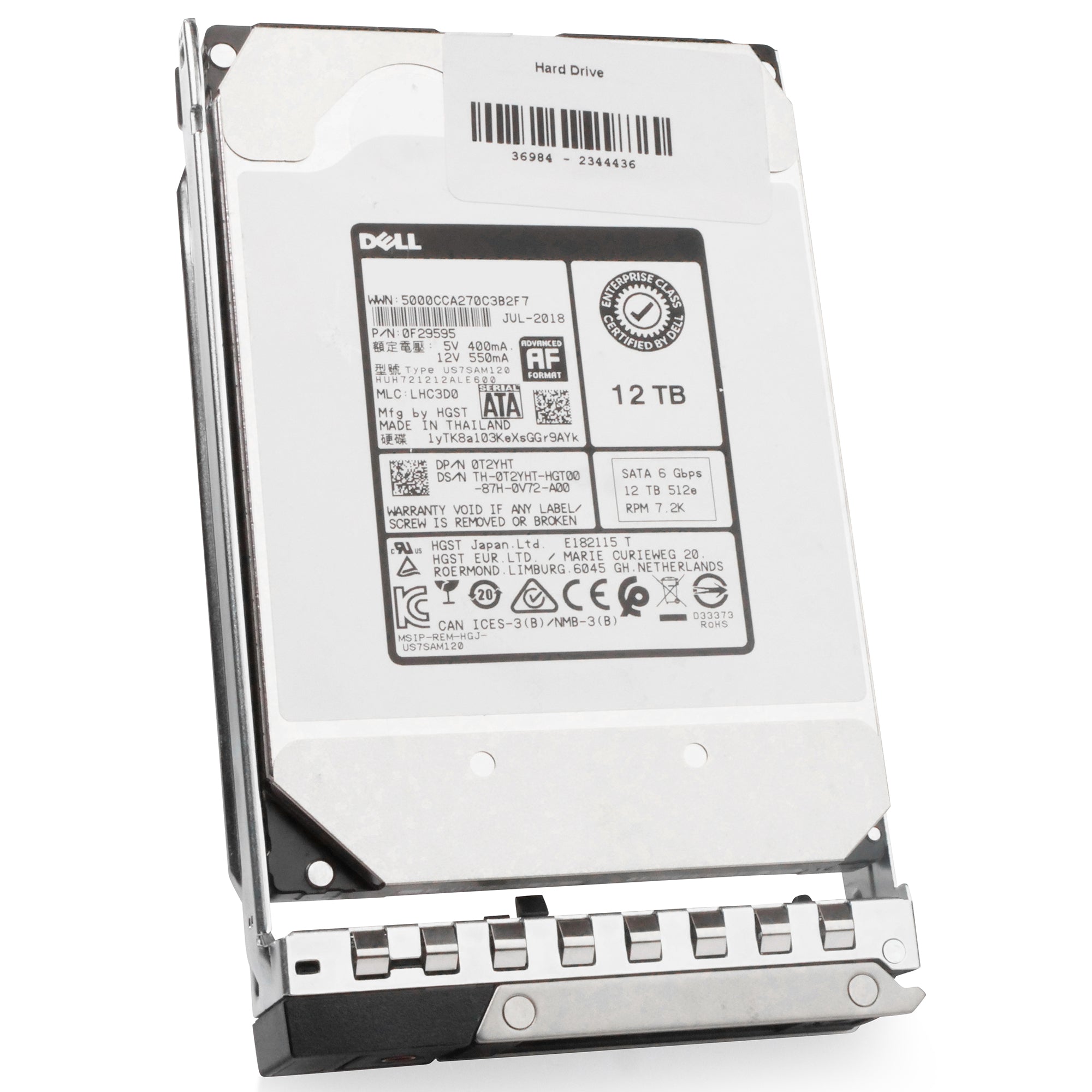 Dell G14 0KVW2X 12TB 7.2K RPM SATA 6Gb/s 512e 3.5in Refurbished HDD