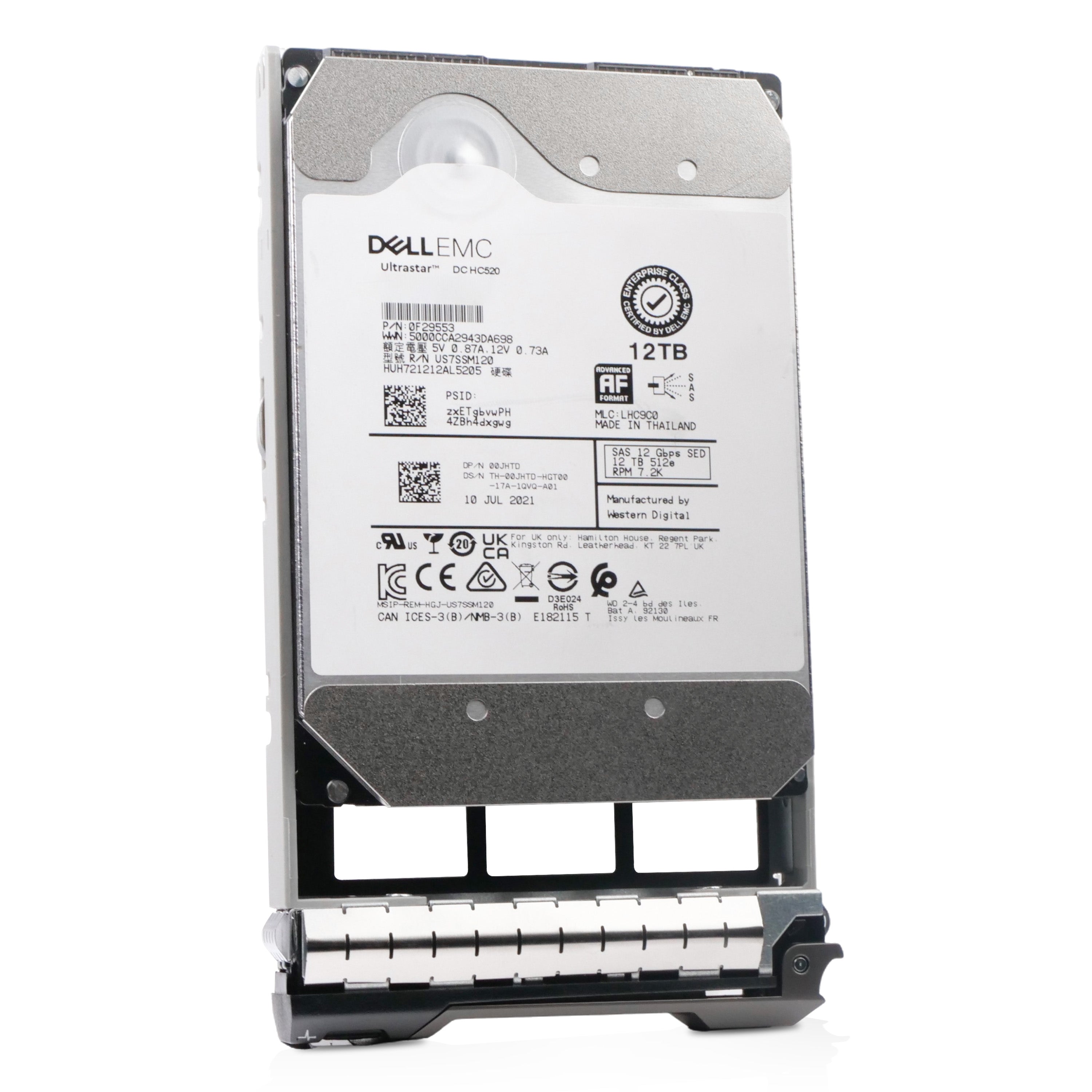 Dell G13 0G98D7 12TB 7.2K RPM SAS 12Gb/s 512e 256MB 3.5in Refurbished HDD