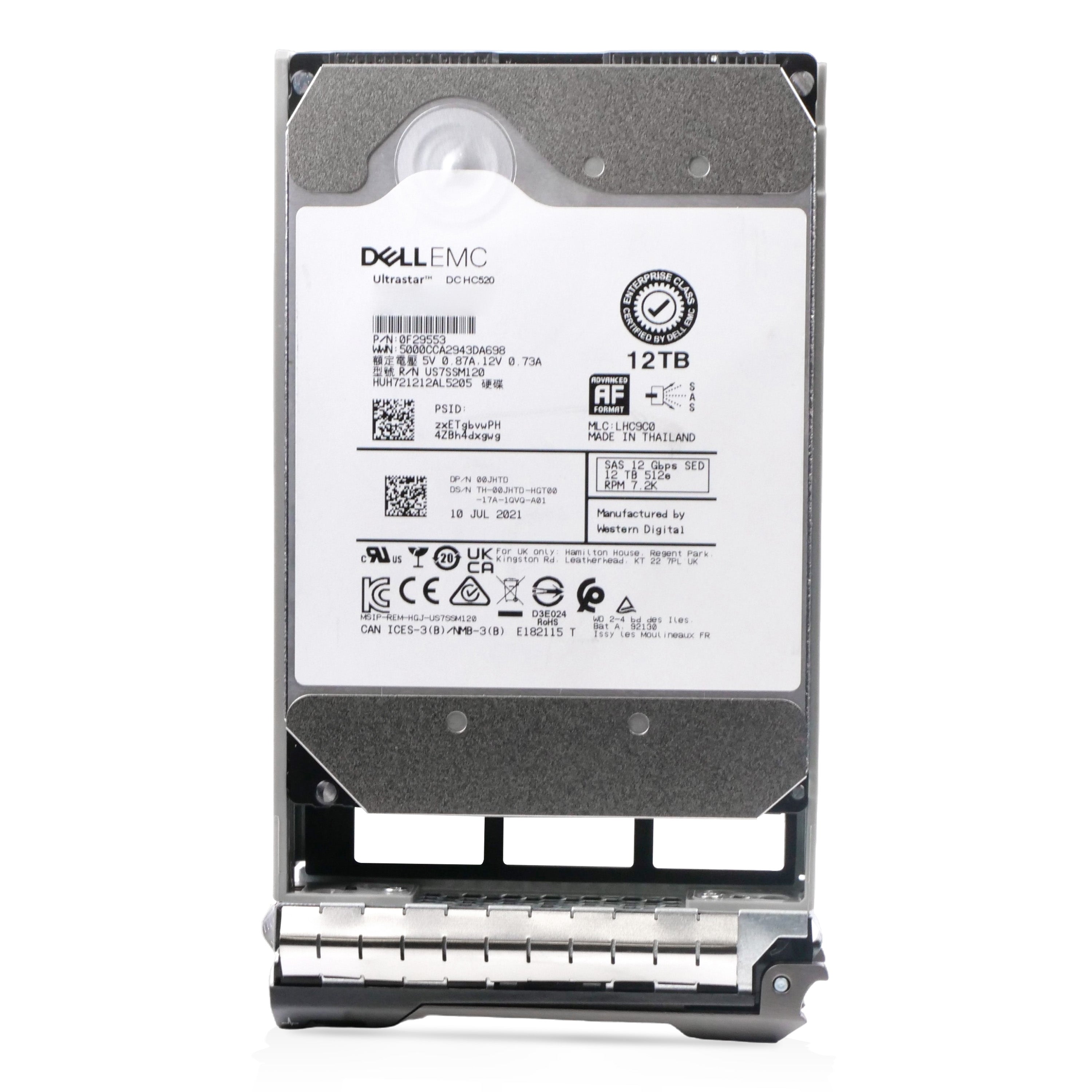 Dell G13 400-AZWK 12TB 7.2K RPM SAS 12Gb/s 512e 256MB 3.5in Refurbished HDD