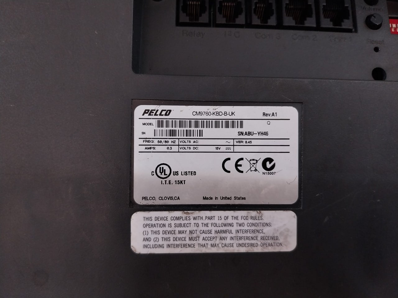 Pelco Cm9760-kbd-b-uk Intelligent Keyboard