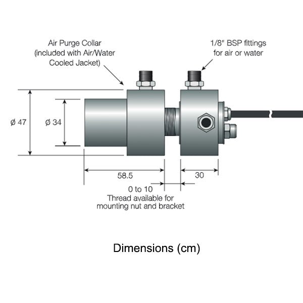 Air/Water Cooled Housing for the PyroUSB (must be ordered with sensor