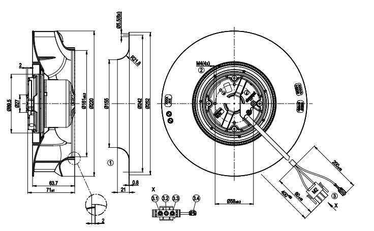 Ebm-papst R3G220-RC05-07 230V 85W FAN