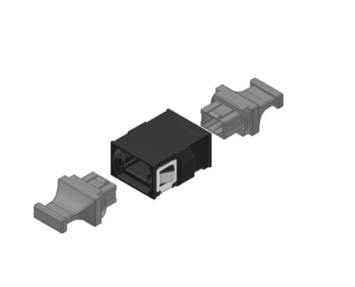 US Conec MTP®-8/12/24 Fiber Optic Adapter/Coupler, Black, Standard/SC Footprint, Reduced Flange,