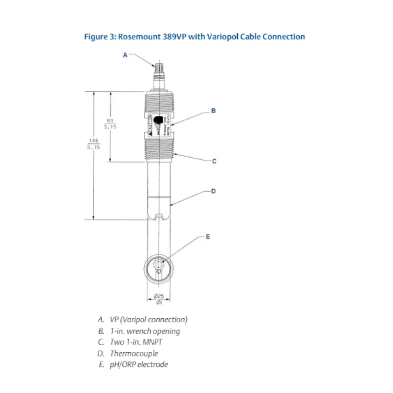 ROSEMOUNT 389VP General Purpose pH/ORP Sensor
