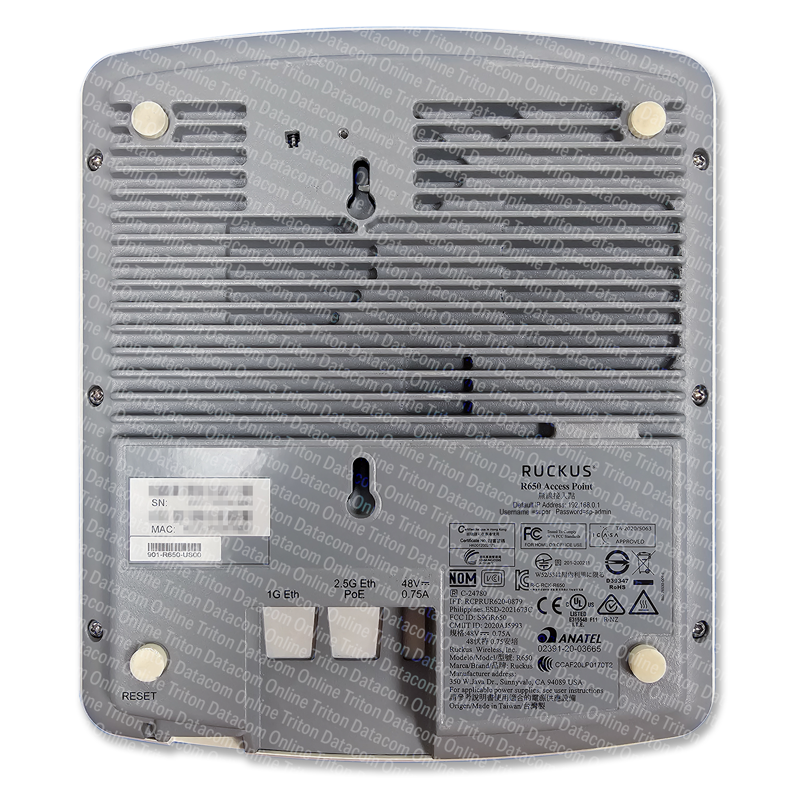 901-R650-US00 - Ruckus Wireless R650 Access Point with WiFi6 and 4x4:4 MU-MIMO